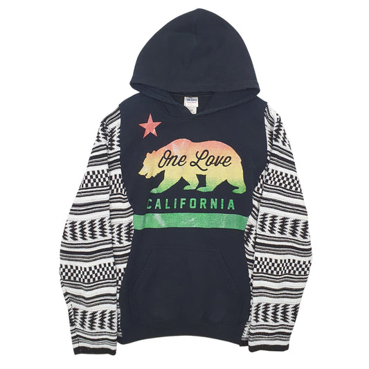 Mens Black Gildan Reworked Hoodie Jumper