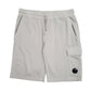 Mens Grey C.P. Company Bermuda Cargo Sweat Shorts