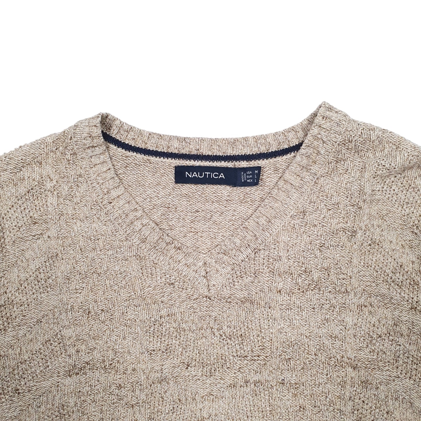 Mens Brown Nautica Knit Crewneck Jumper