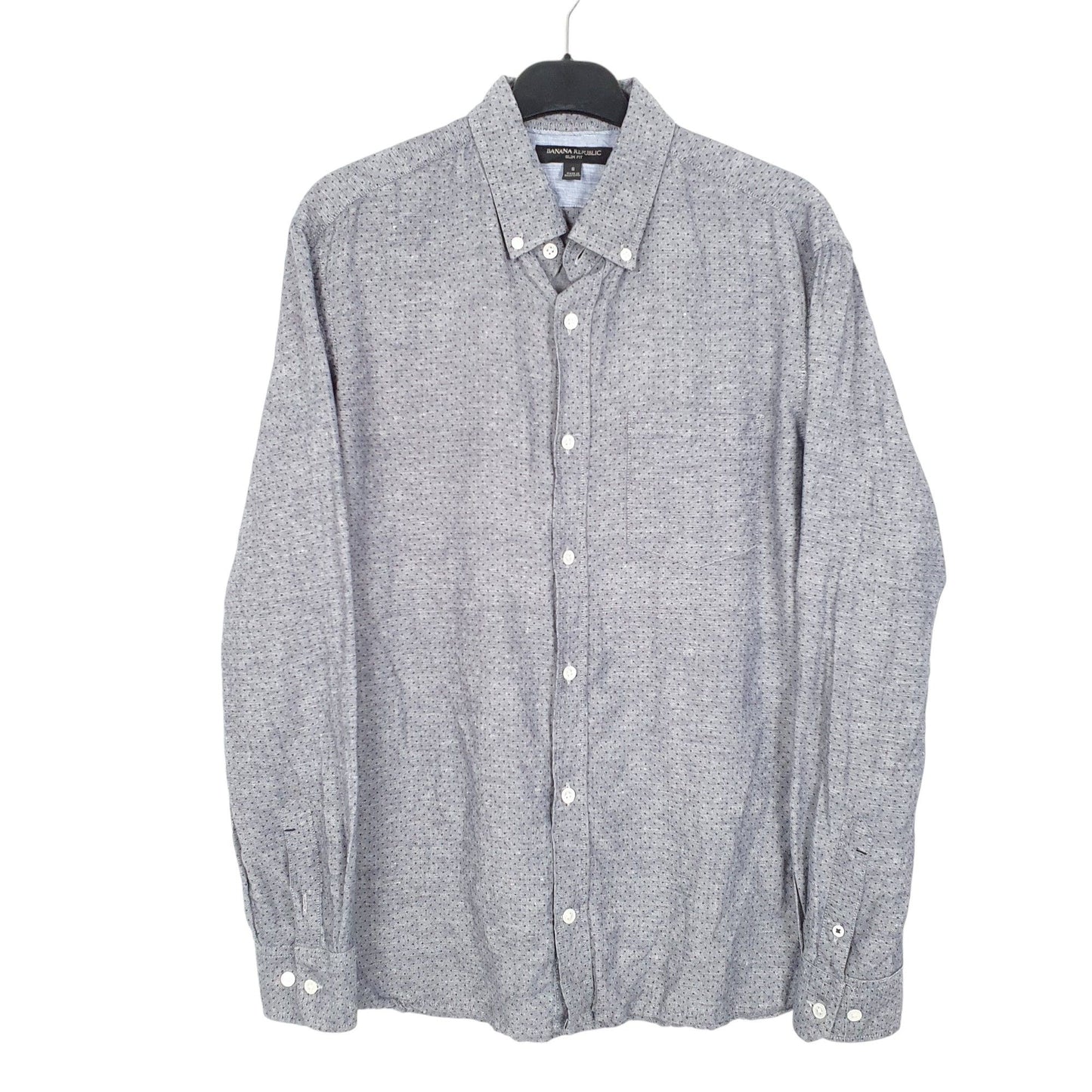Mens Grey Banana Republic Dots Long Sleeve Shirt