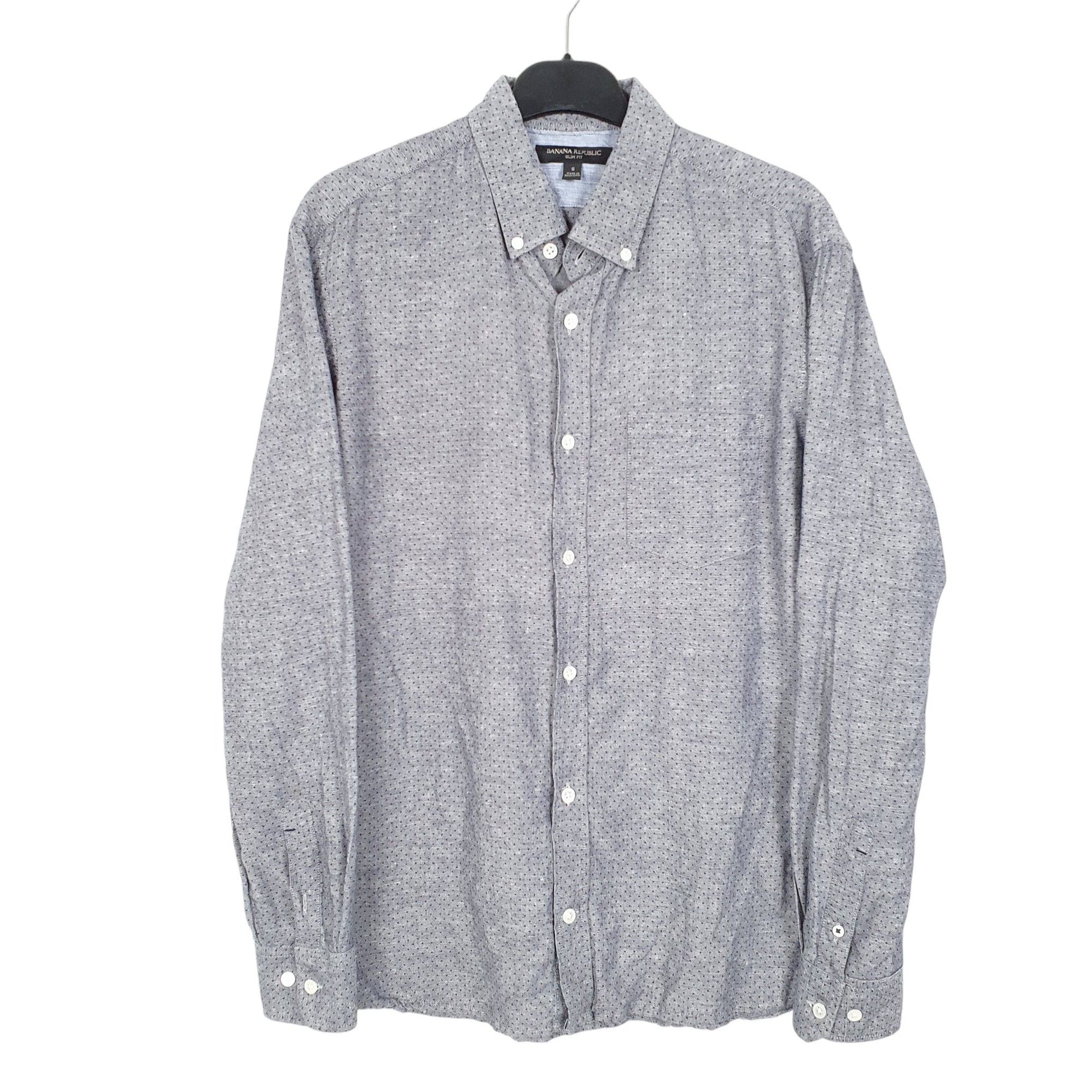 Mens Grey Banana Republic Dots Long Sleeve Shirt