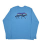 Mens Blue Patagonia Spellout Wolf Long Sleeve T Shirt