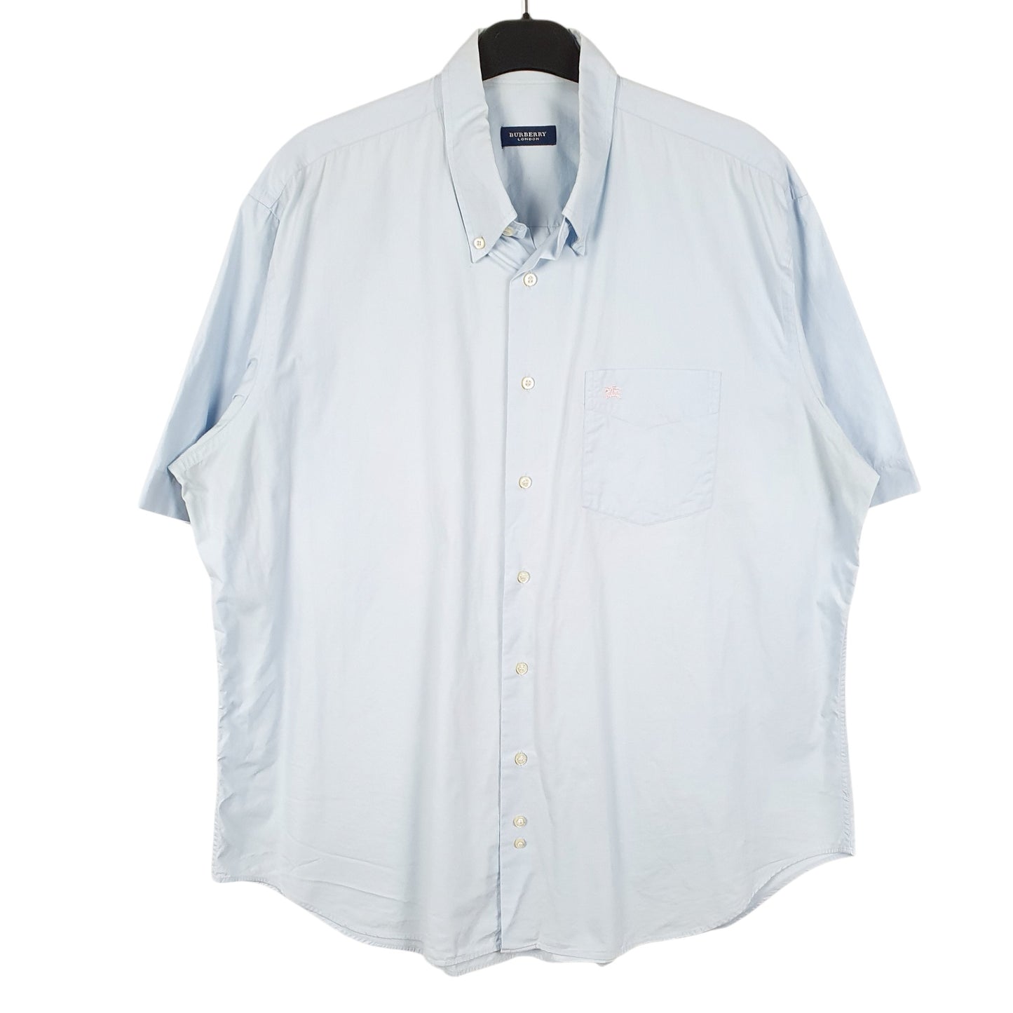 Mens Blue Burberry  Short Sleeve Shirt