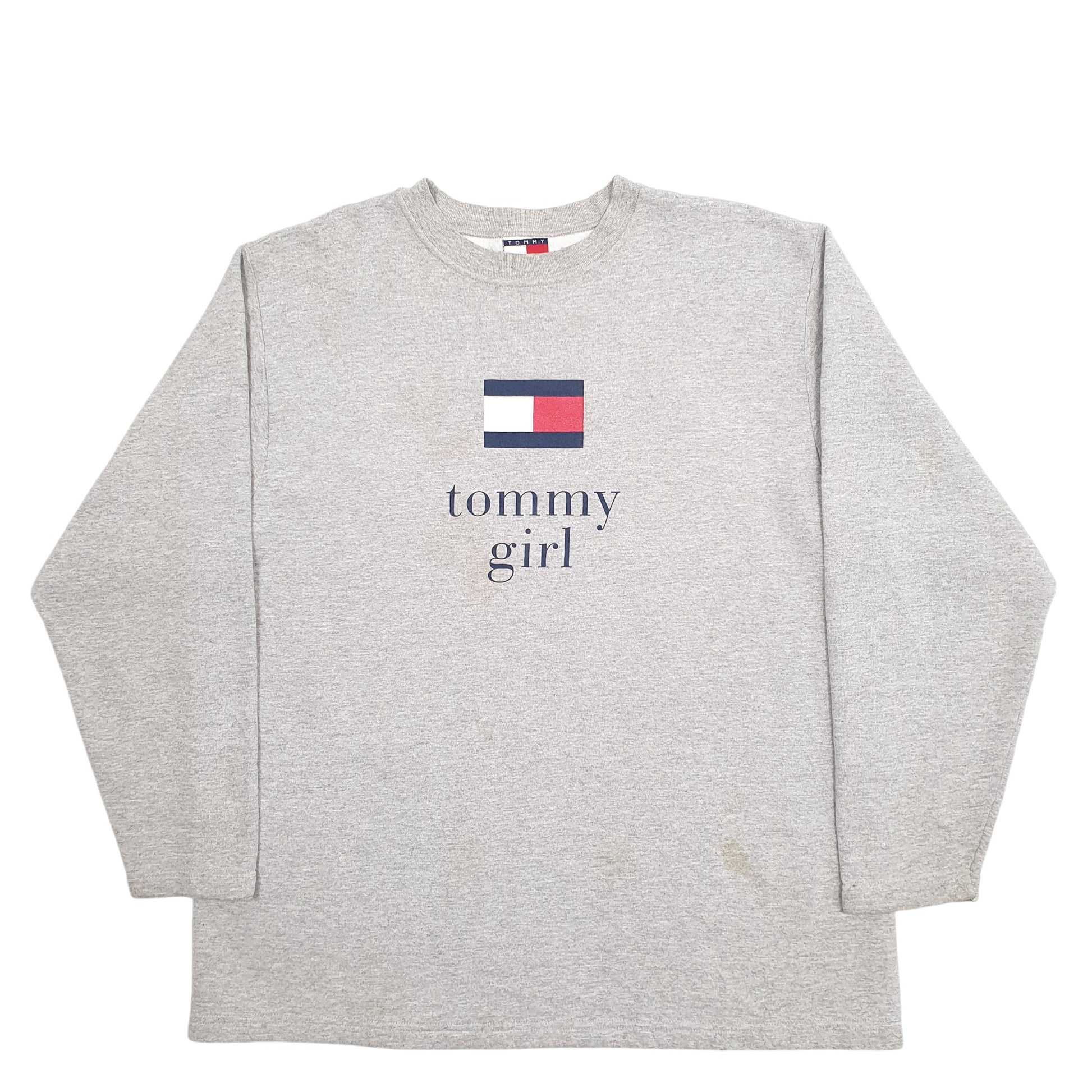Womens Grey Tommy Hilfiger Spellout Crewneck Jumper