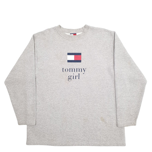 Womens Grey Tommy Hilfiger Spellout Crewneck Jumper