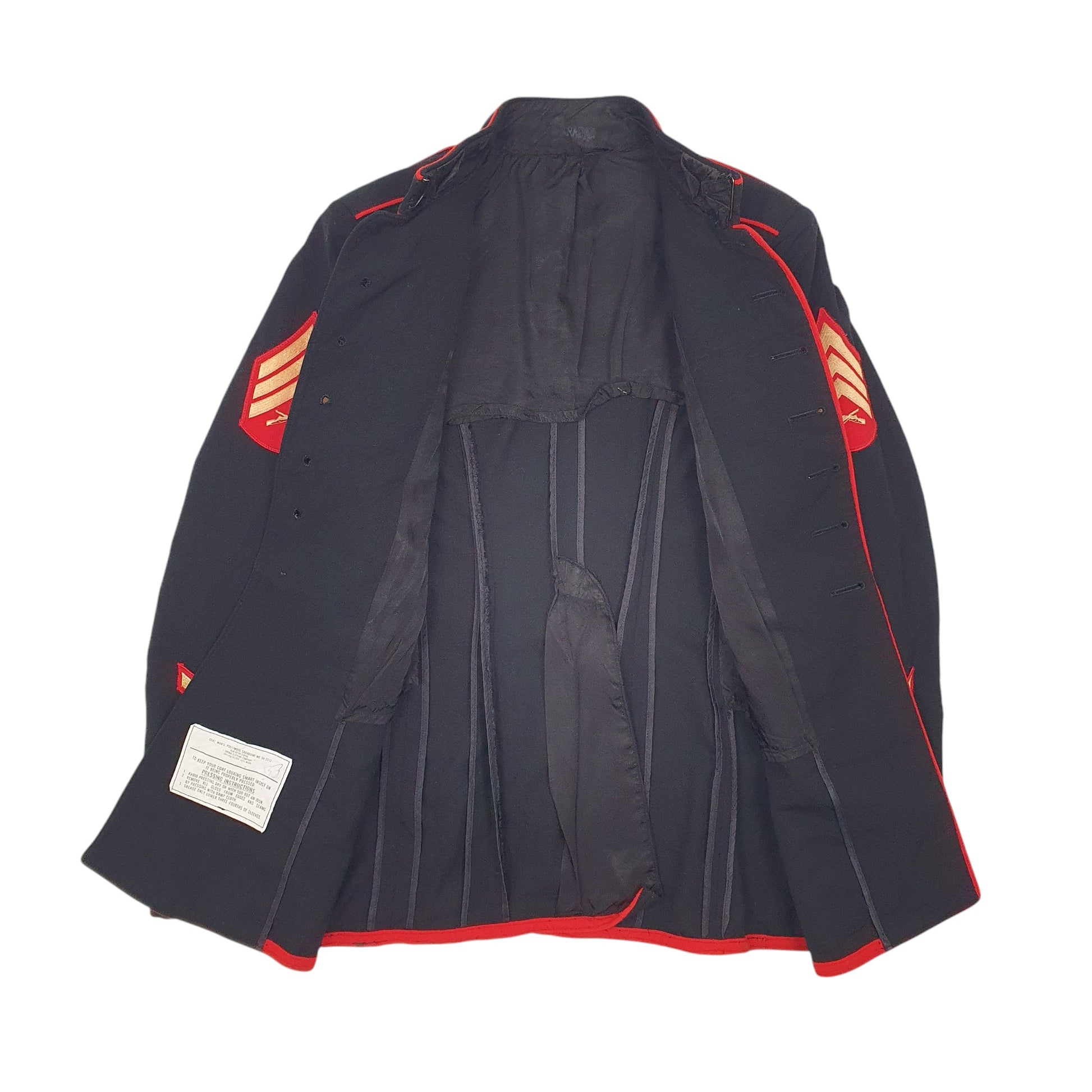 Mens Black USMC US Marines Dress Jacket Cardigan Coat