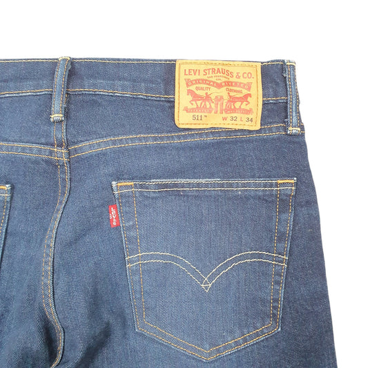 Mens Blue Levis Denim Jeans Jorts 511 Slim Denim Shorts