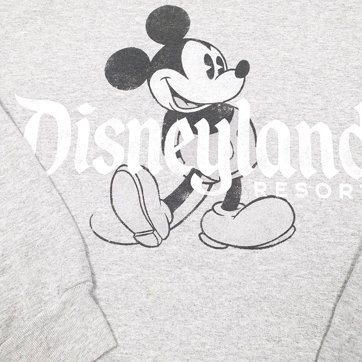 Mens Grey Hanes Disneyland Mickey Mouse Spellout Disney Crewneck Jumper