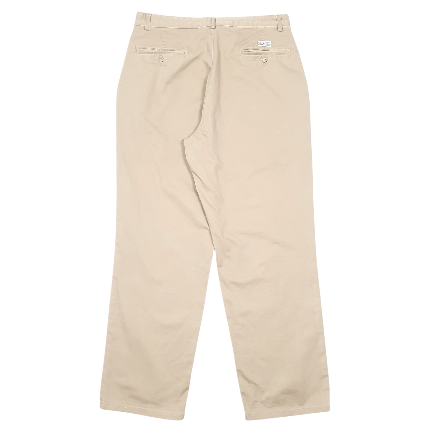 Mens Beige Polo Ralph Lauren Vintage Flat Front Chino Trousers