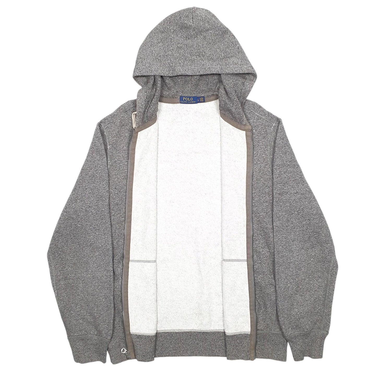 Mens Grey Ralph Lauren Hooded Full Zip Hoodie Jumper