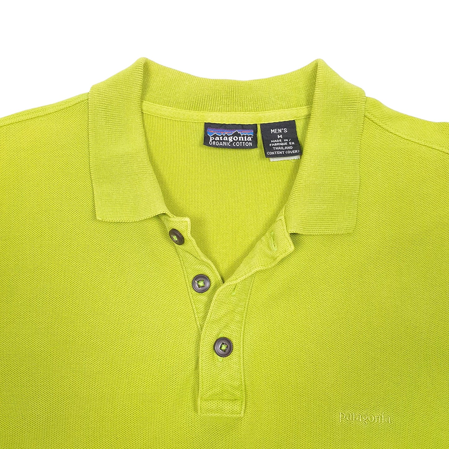Mens Green Patagonia Organic Cotton Short Sleeve Polo Shirt