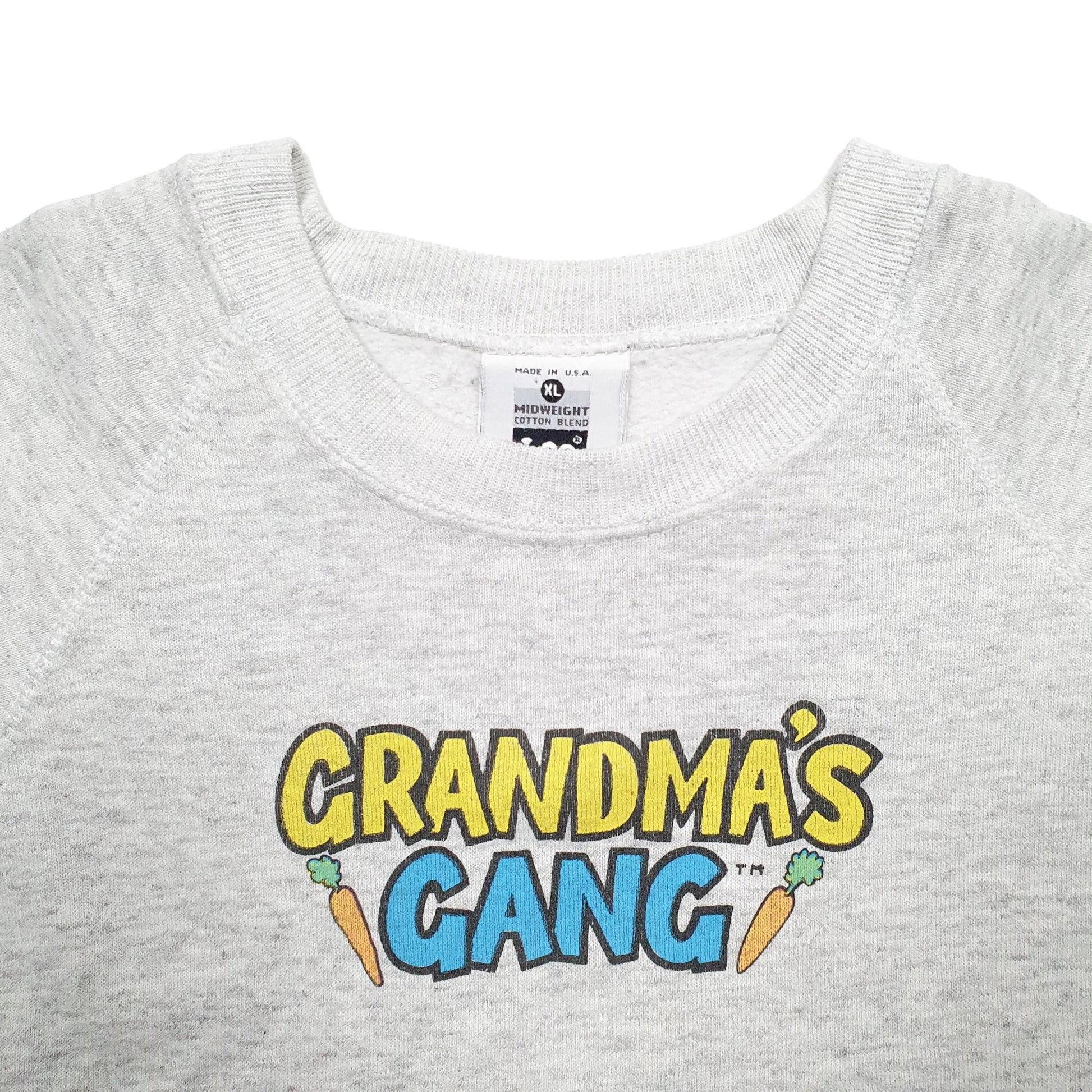 Mens Grey Lee Grandma's Gang Vintage 90's Made In USA Crewneck Jumper