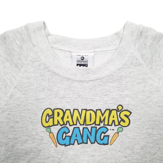 Mens Grey Lee Grandma's Gang Vintage 90's Made In USA Crewneck Jumper