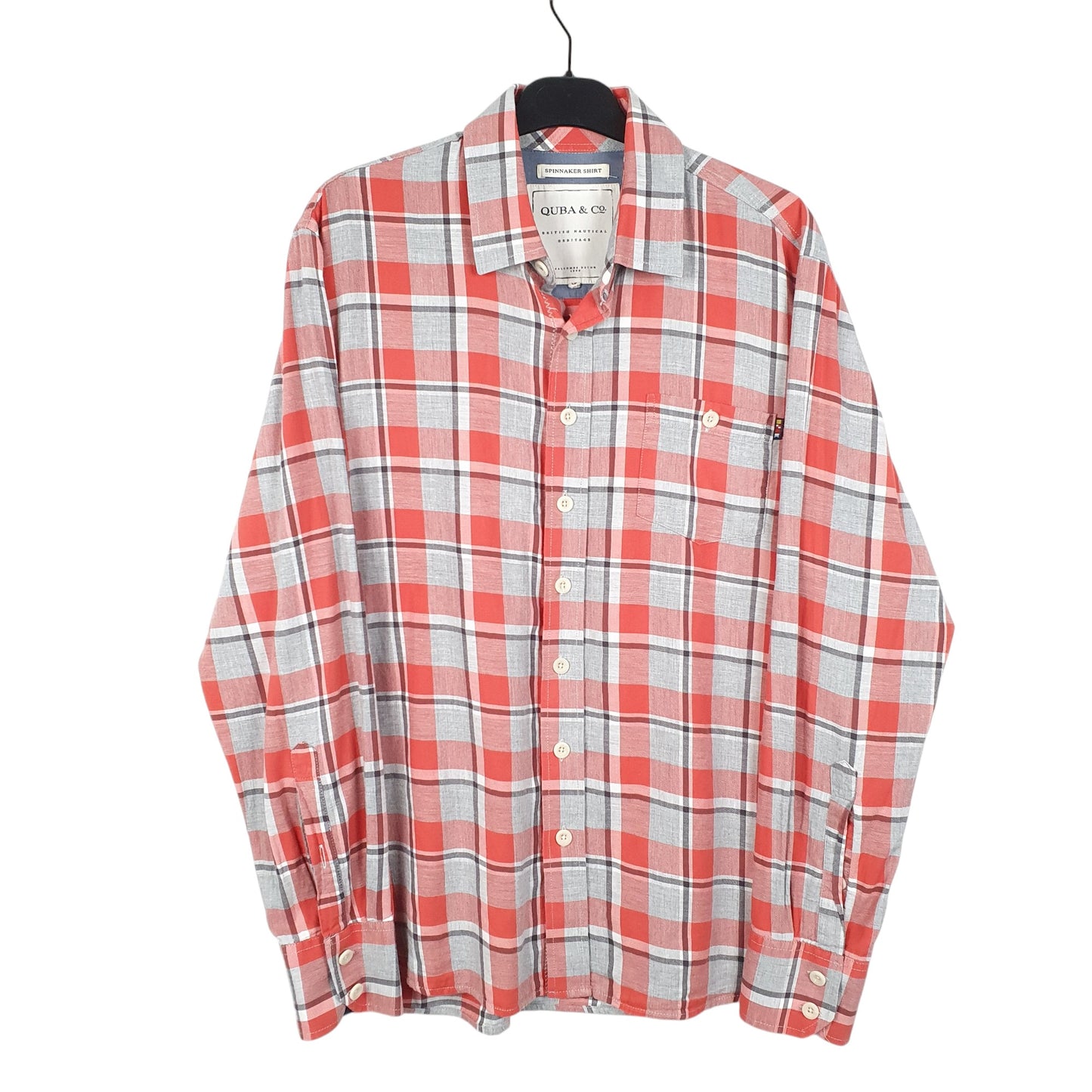 Mens Red Quba & Co Spinnaker Long Sleeve Shirt