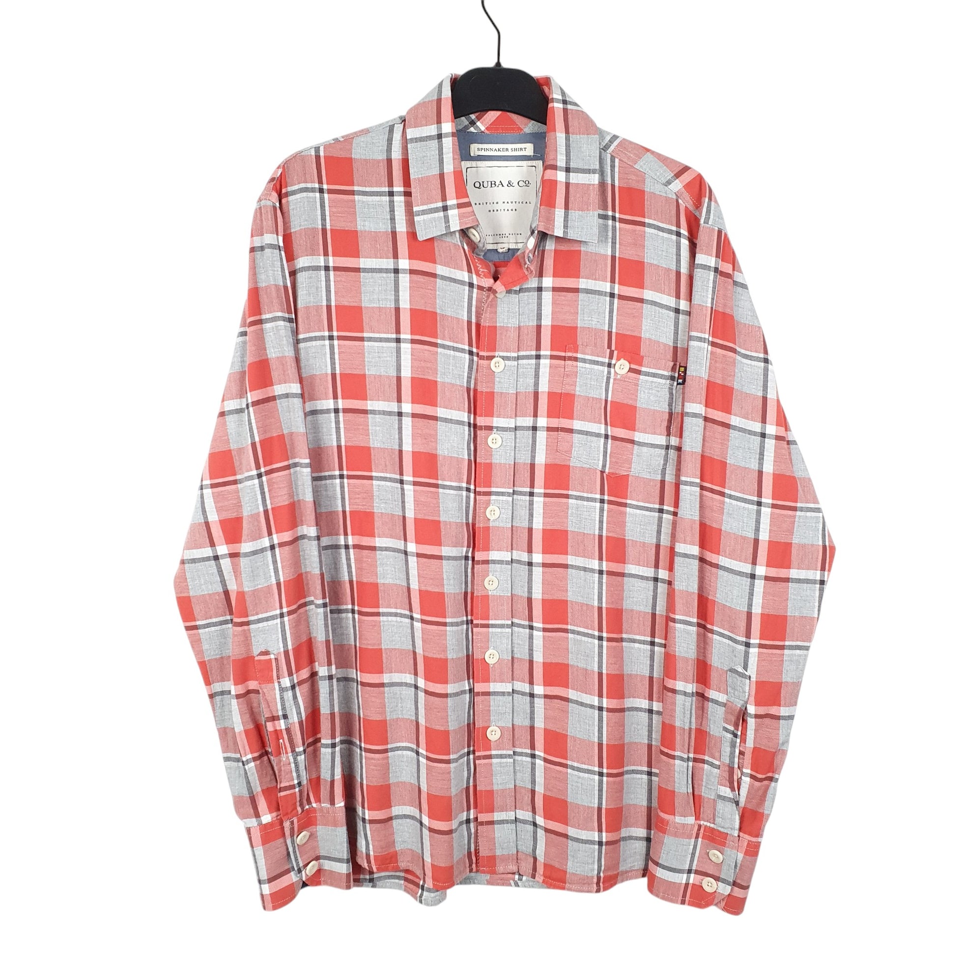 Mens Red Quba & Co Spinnaker Long Sleeve Shirt