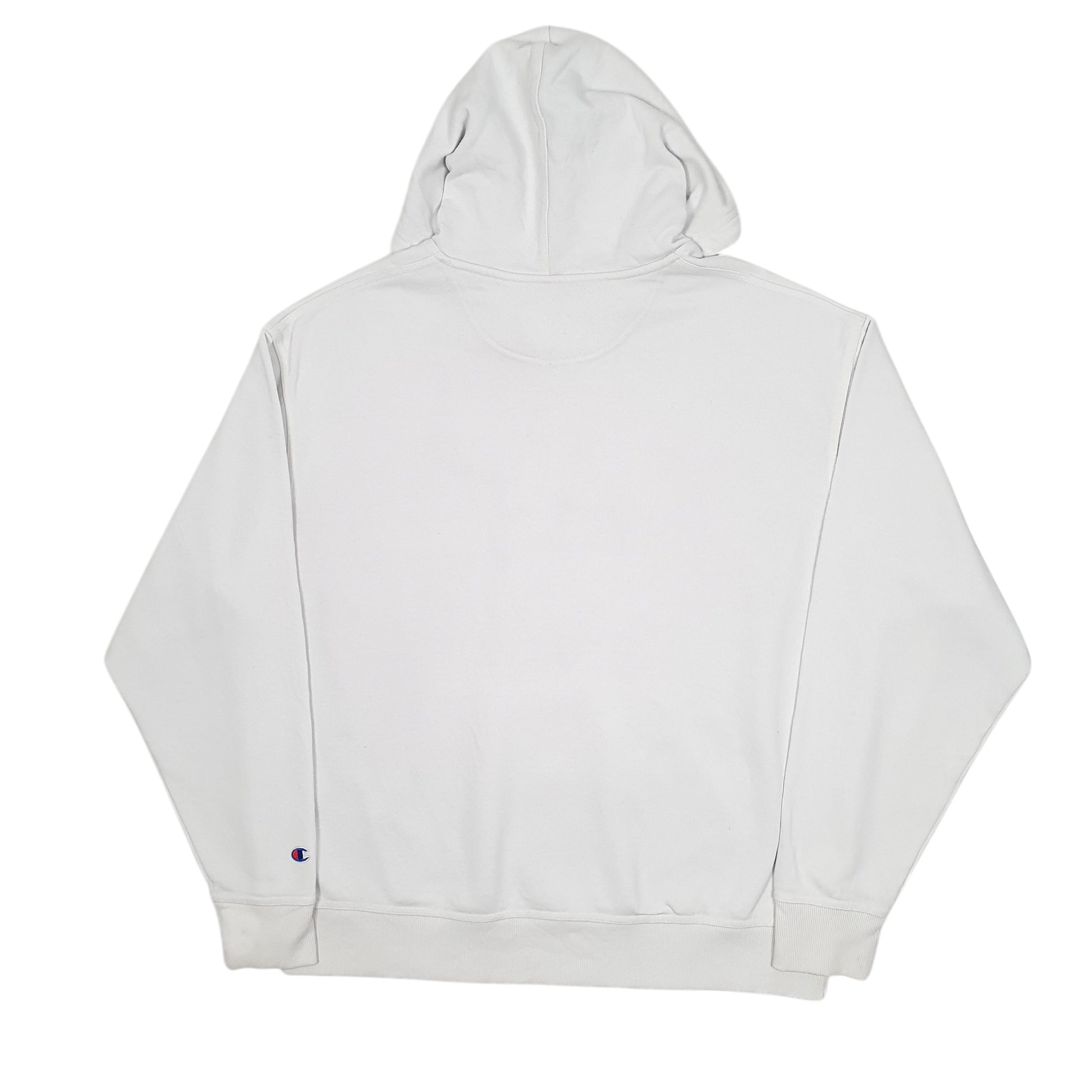 Mens White Champion Spellout Hoodie Jumper
