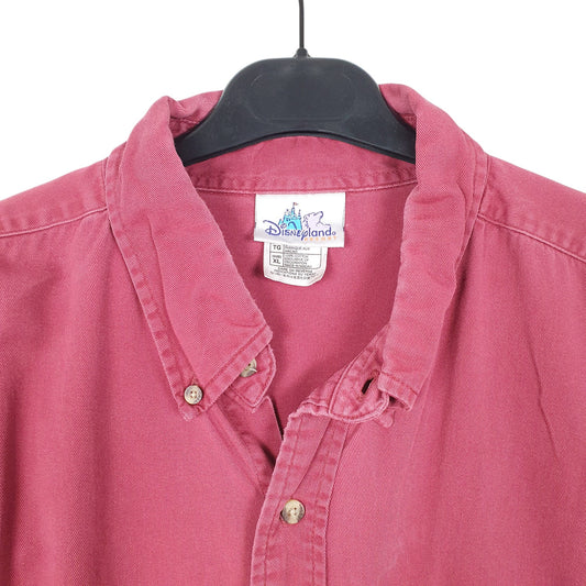 Mens Burgundy Disney Disneyland Overshirt Heavy Long Sleeve Shirt