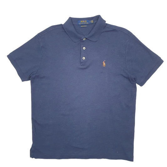 Mens Blue Polo Ralph Lauren Custom Slim Short Sleeve Polo Shirt