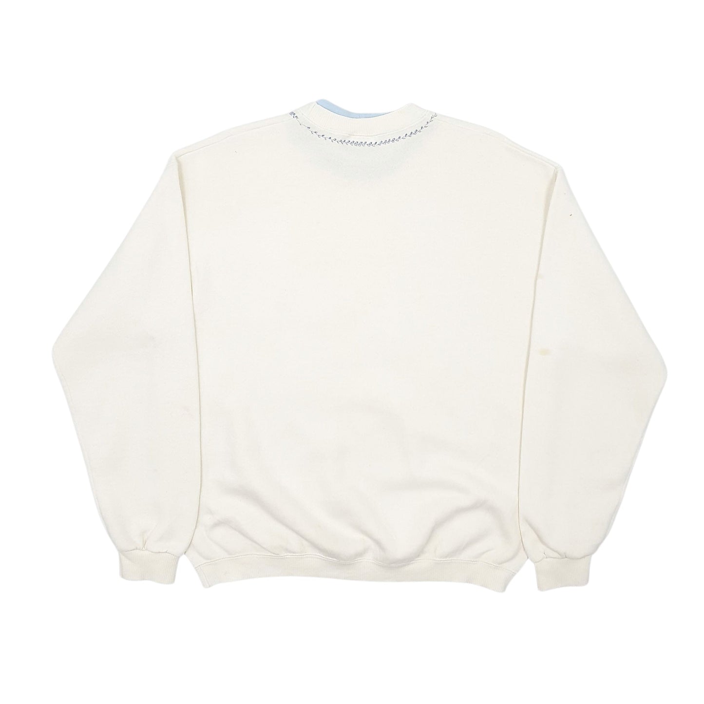 Mens Cream Lee Heavyweight Vintage Made In USA Crewneck Jumper