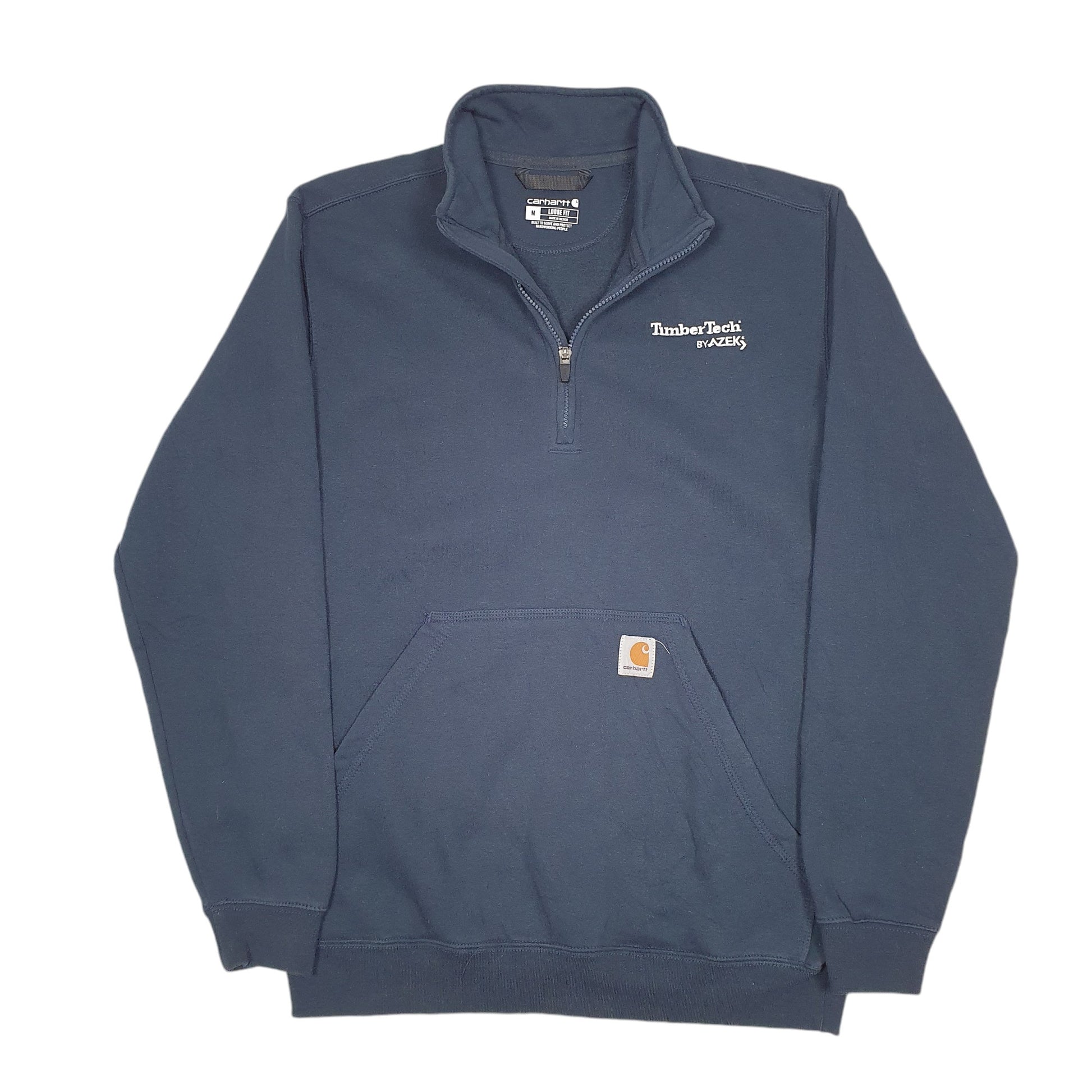 Mens Navy Carhartt Workwear Timber Tech USA Quarter Zip Jumper