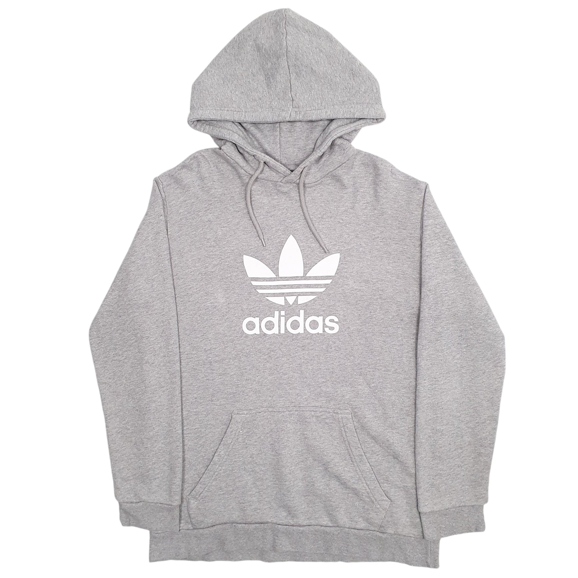 Mens Grey Adidas Spellout Hoodie Jumper