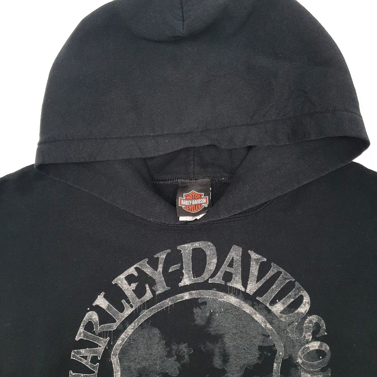 Mens Black Harley Davidson Military Hoodie Jumper