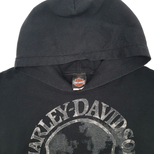 Mens Black Harley Davidson Military Hoodie Jumper