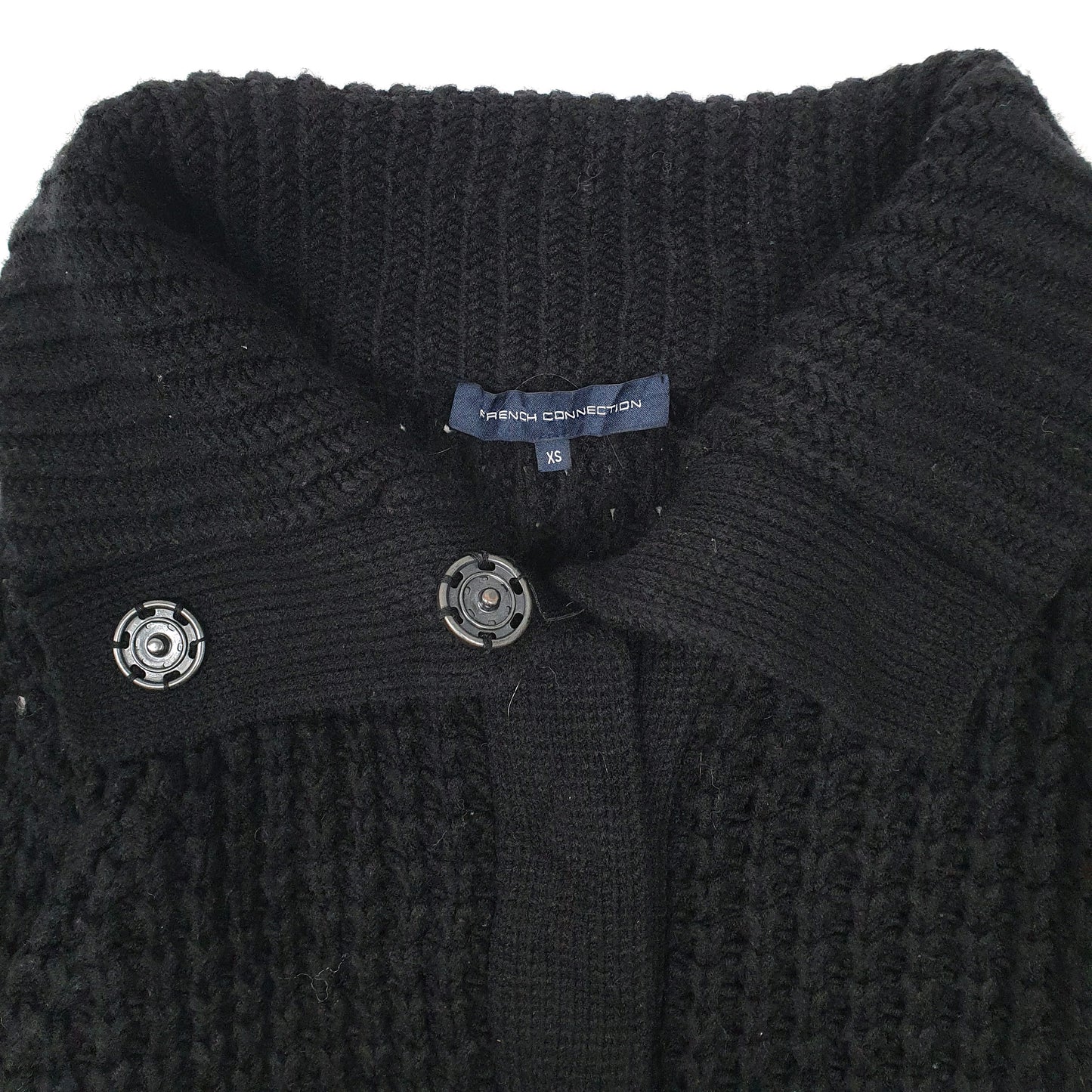 Womens Black French Connection Chunky Knit Cardigan Jumper