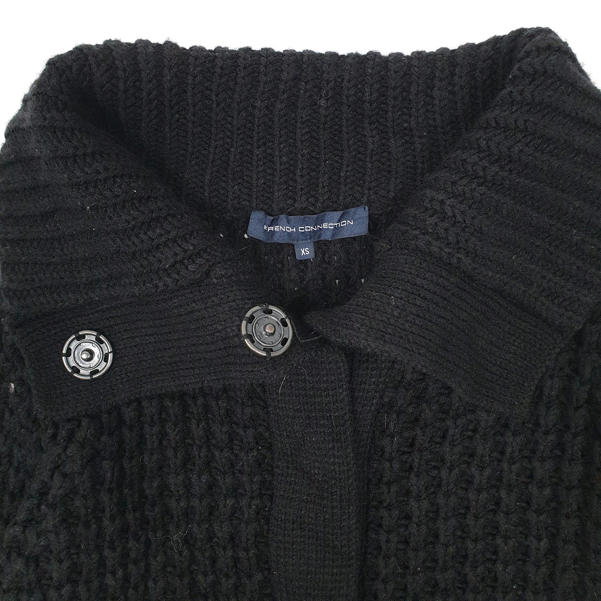 Womens Black French Connection Chunky Knit Cardigan Jumper