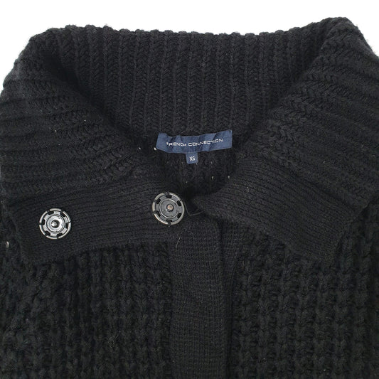 Womens Black French Connection Chunky Knit Cardigan Jumper