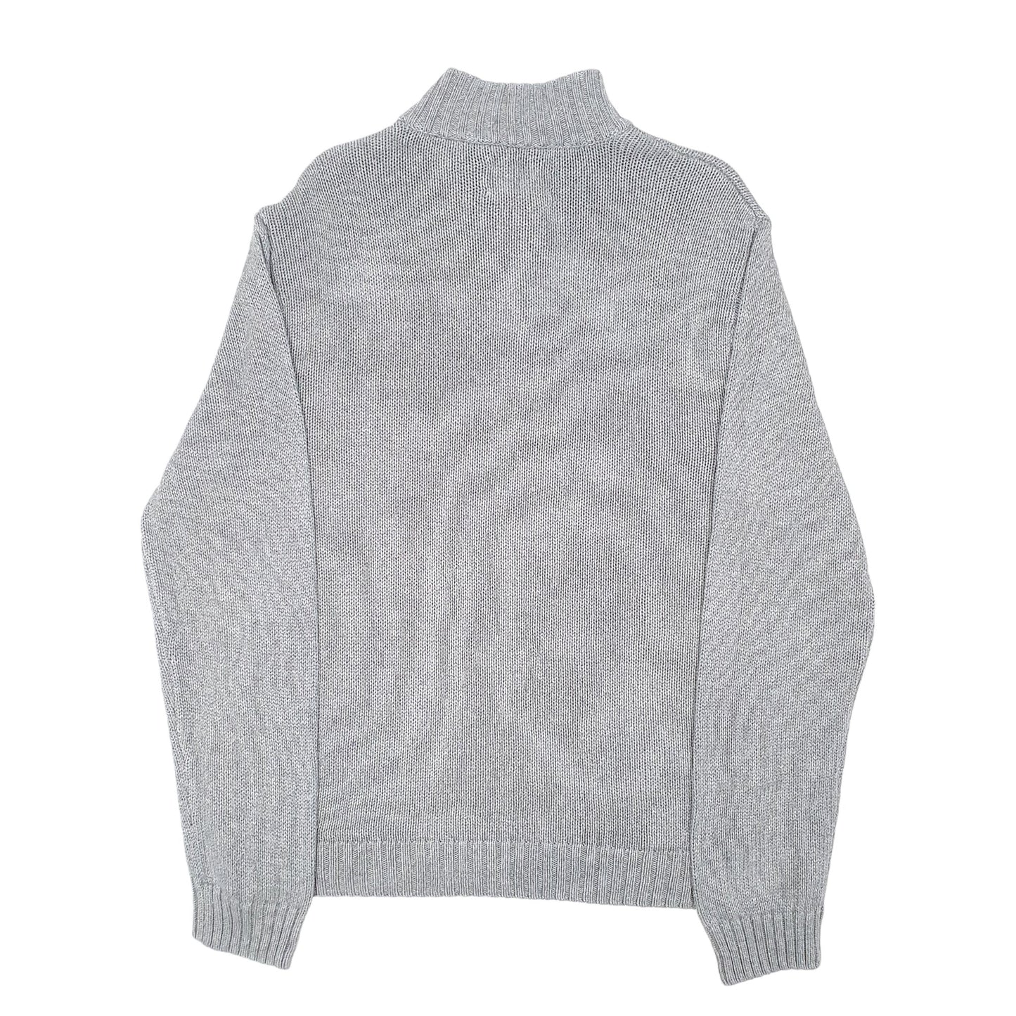 Mens Grey Chaps Knit Quarter Zip Jumper