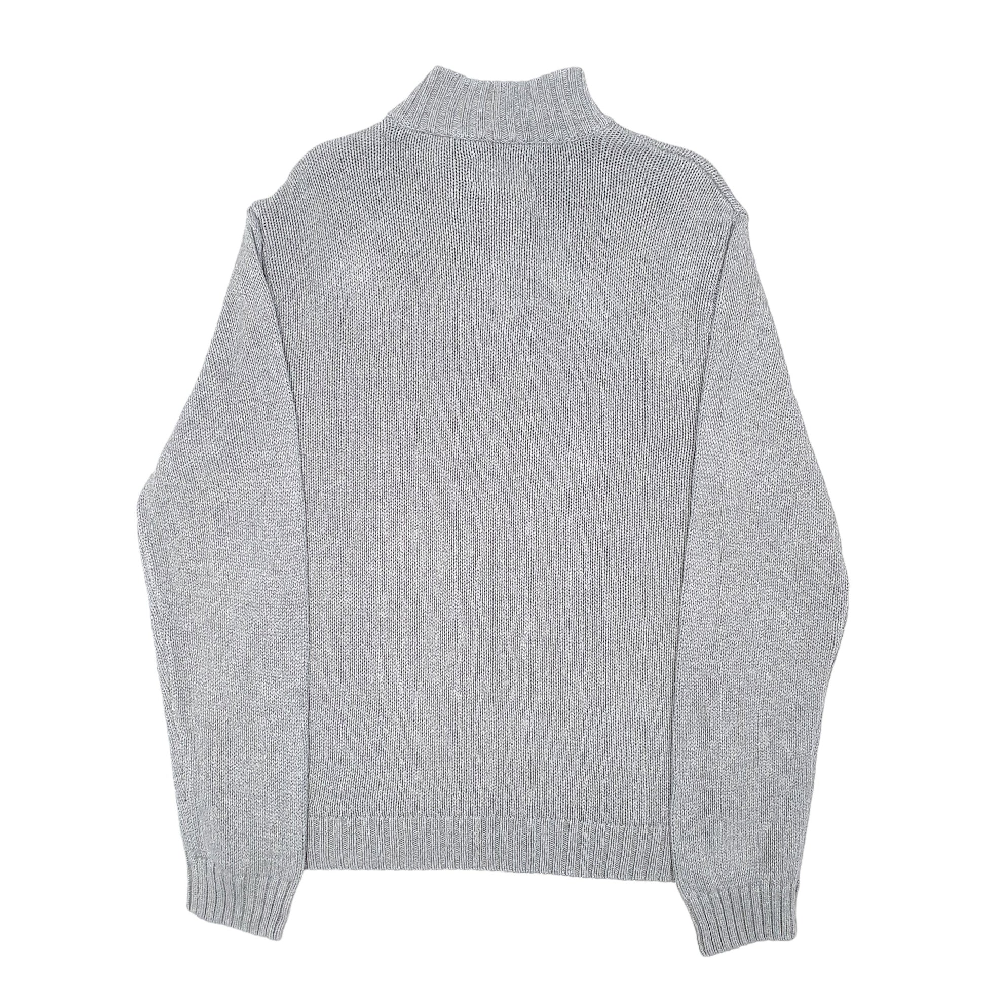 Mens Grey Chaps Knit Quarter Zip Jumper