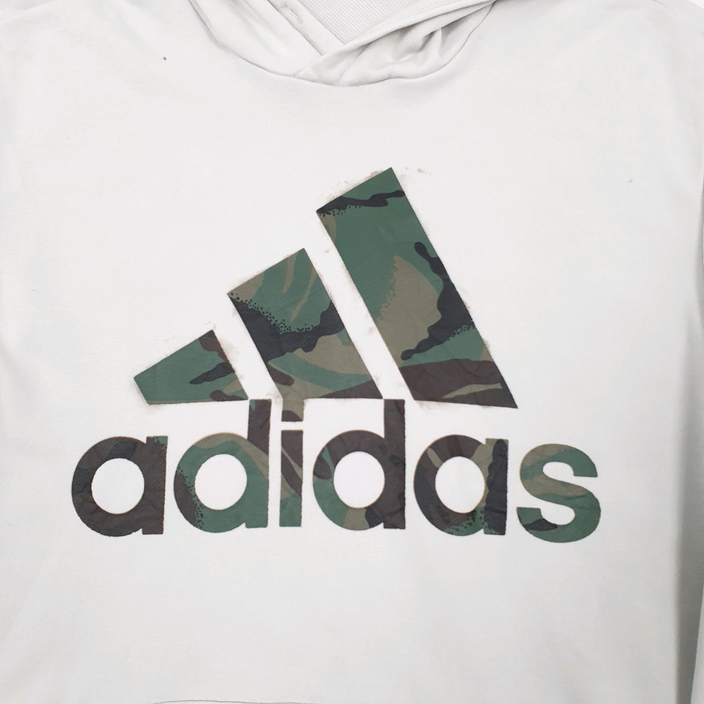 Mens Grey Adidas Spellout Hoodie Jumper