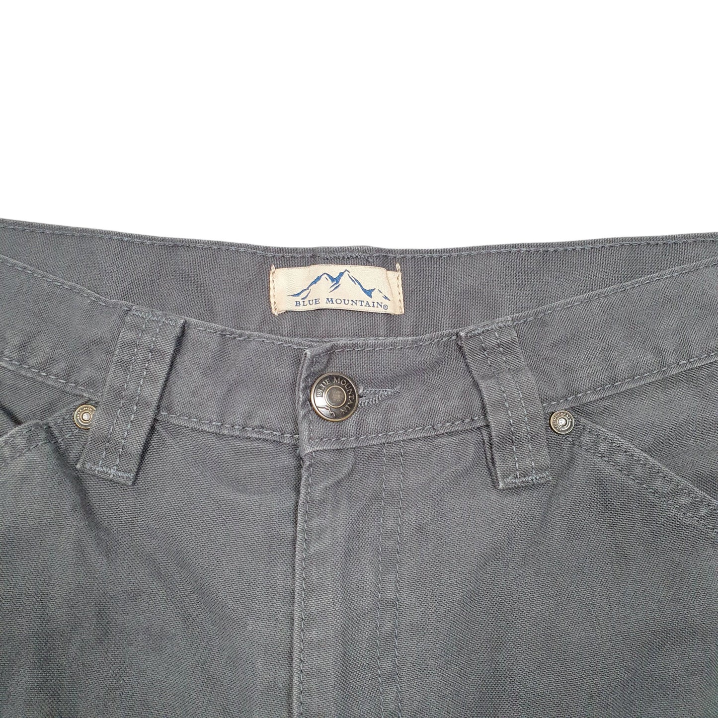 Mens Grey Blue Mountain Workwear Lined Winter Thermal Carpenter Trousers