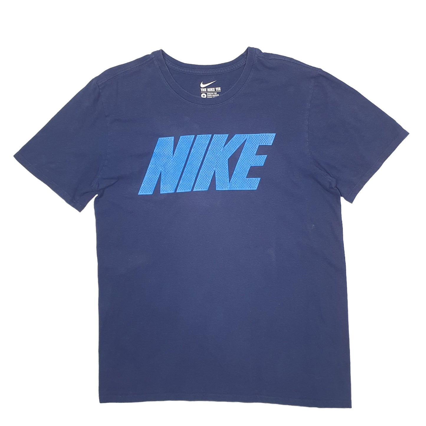 Mens Navy Nike Spellout Short Sleeve T Shirt