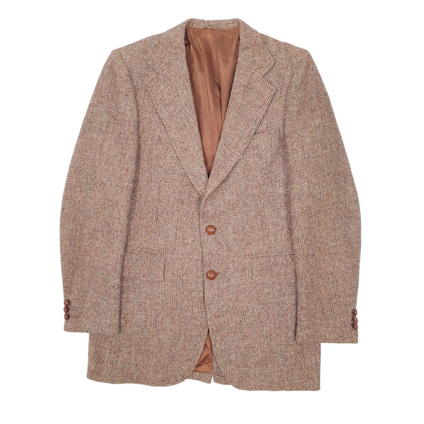 Mens Brown Alexanders Harris Tweed  Coat