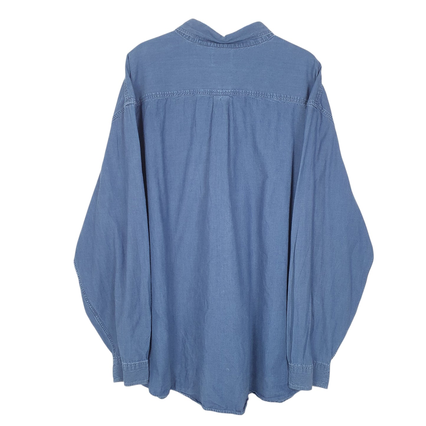 Mens Blue L.L.Bean Chambray Long Sleeve Shirt