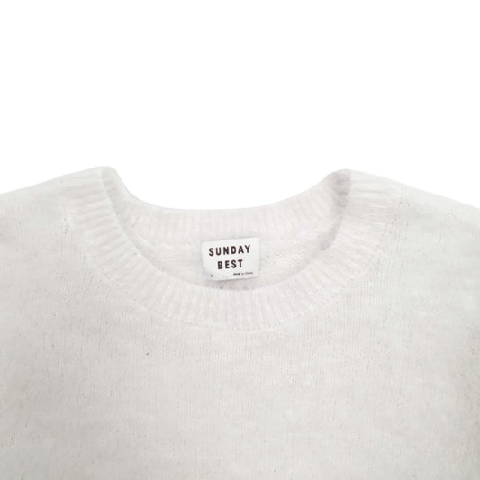 Womens White Sunday Brst  Crewneck Jumper
