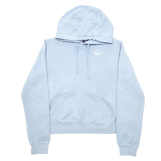 Womens Blue Nike Cropped Short Gym Workout Hoodie Jumper