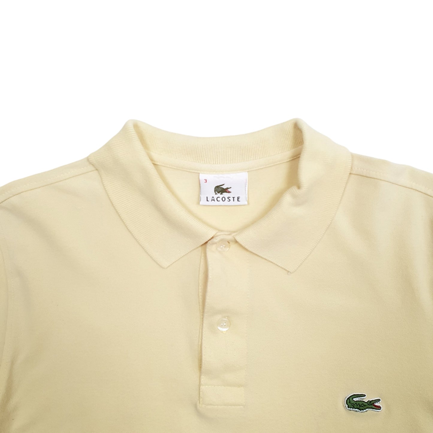 Mens Yellow Lacoste  Short Sleeve Polo Shirt