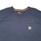 Mens Navy Carhartt Force Relaxed Fit Short Sleeve T Shirt