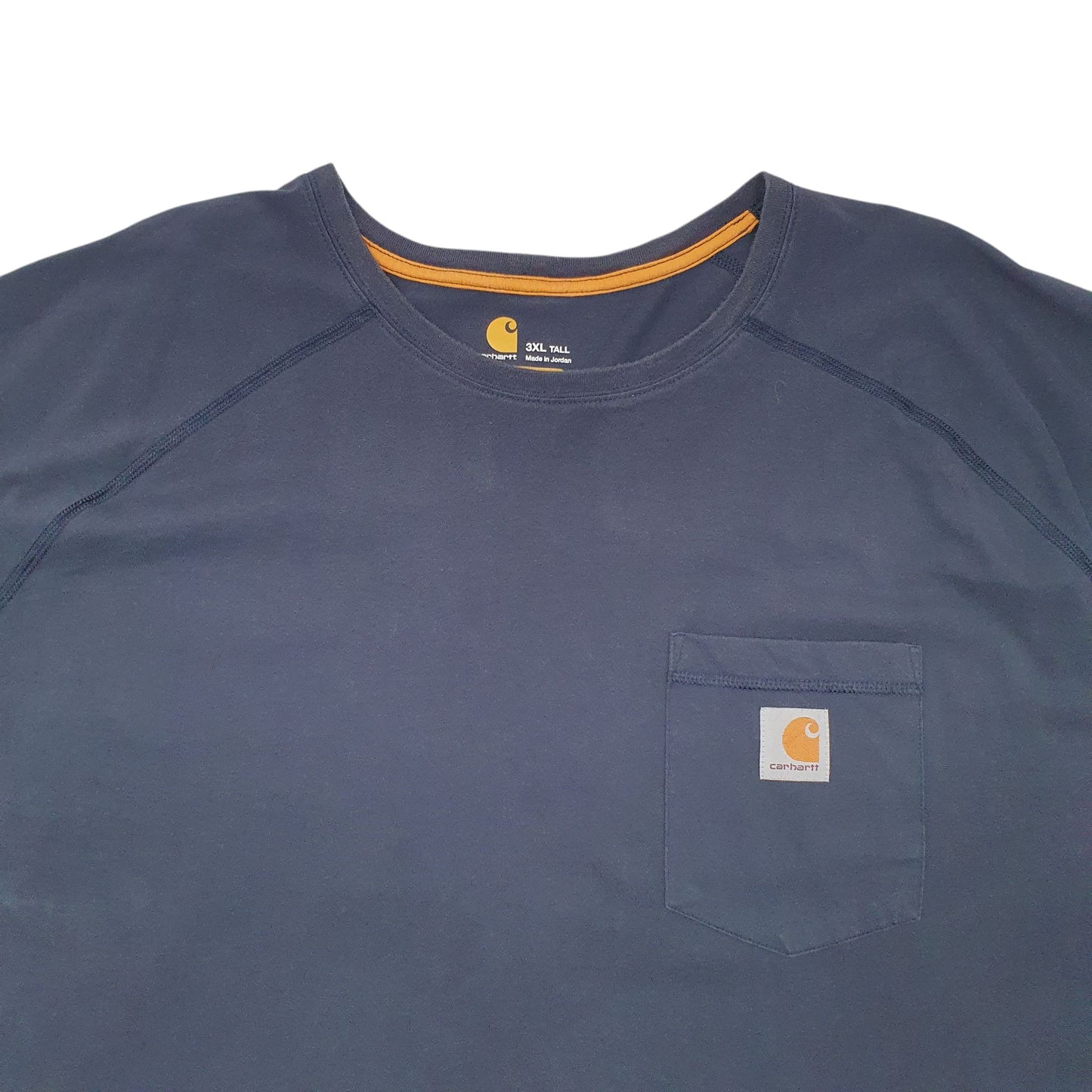Mens Navy Carhartt Force Relaxed Fit Short Sleeve T Shirt