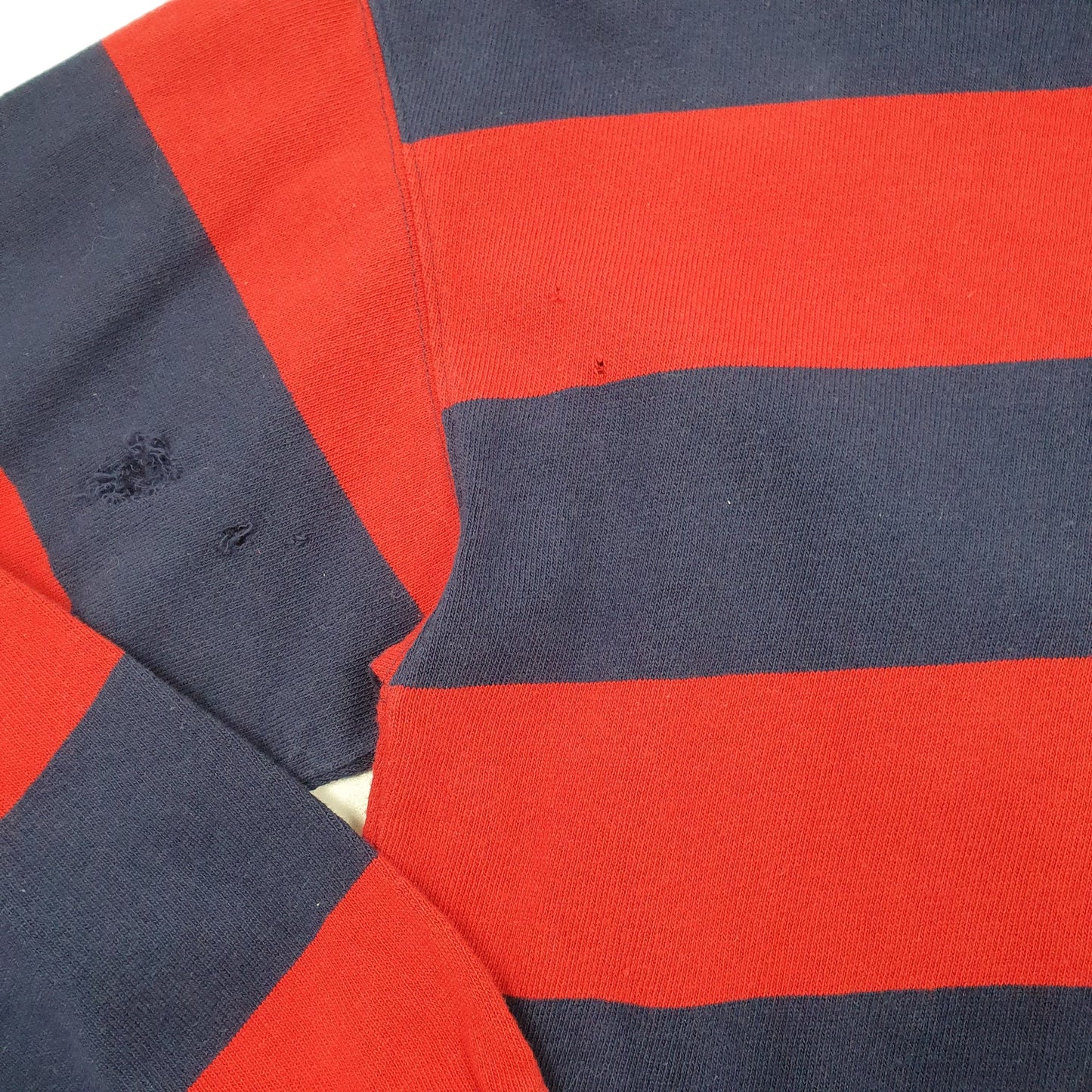 Mens Red St John's Bay Rugby Long Sleeve Polo Shirt