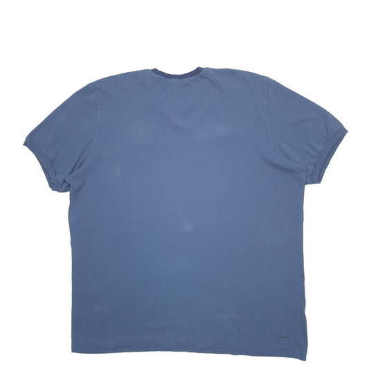 Mens Blue Adidas Spellout Climalite Short Sleeve T Shirt