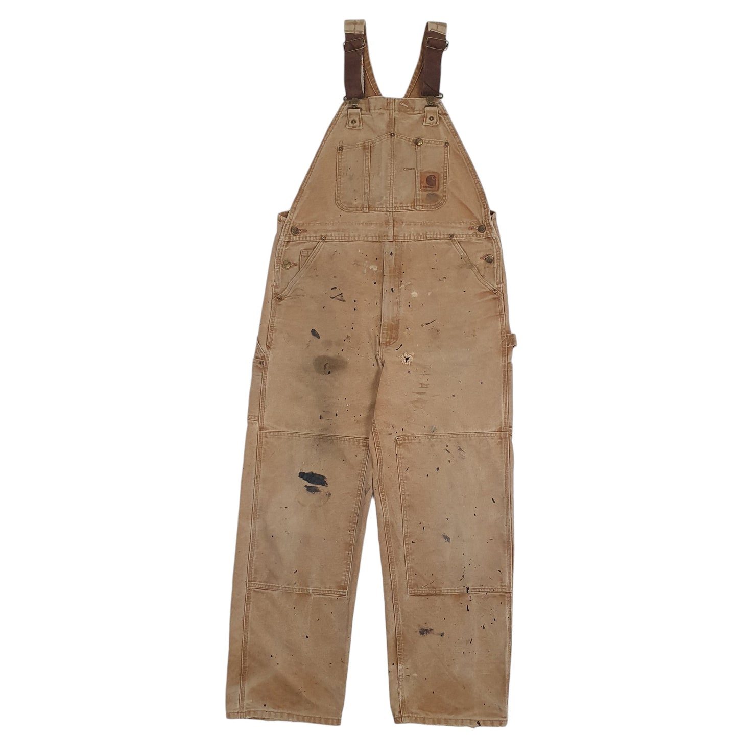 Mens Tan Carhartt R06 Duck Bib Overalls Dungaree Trousers