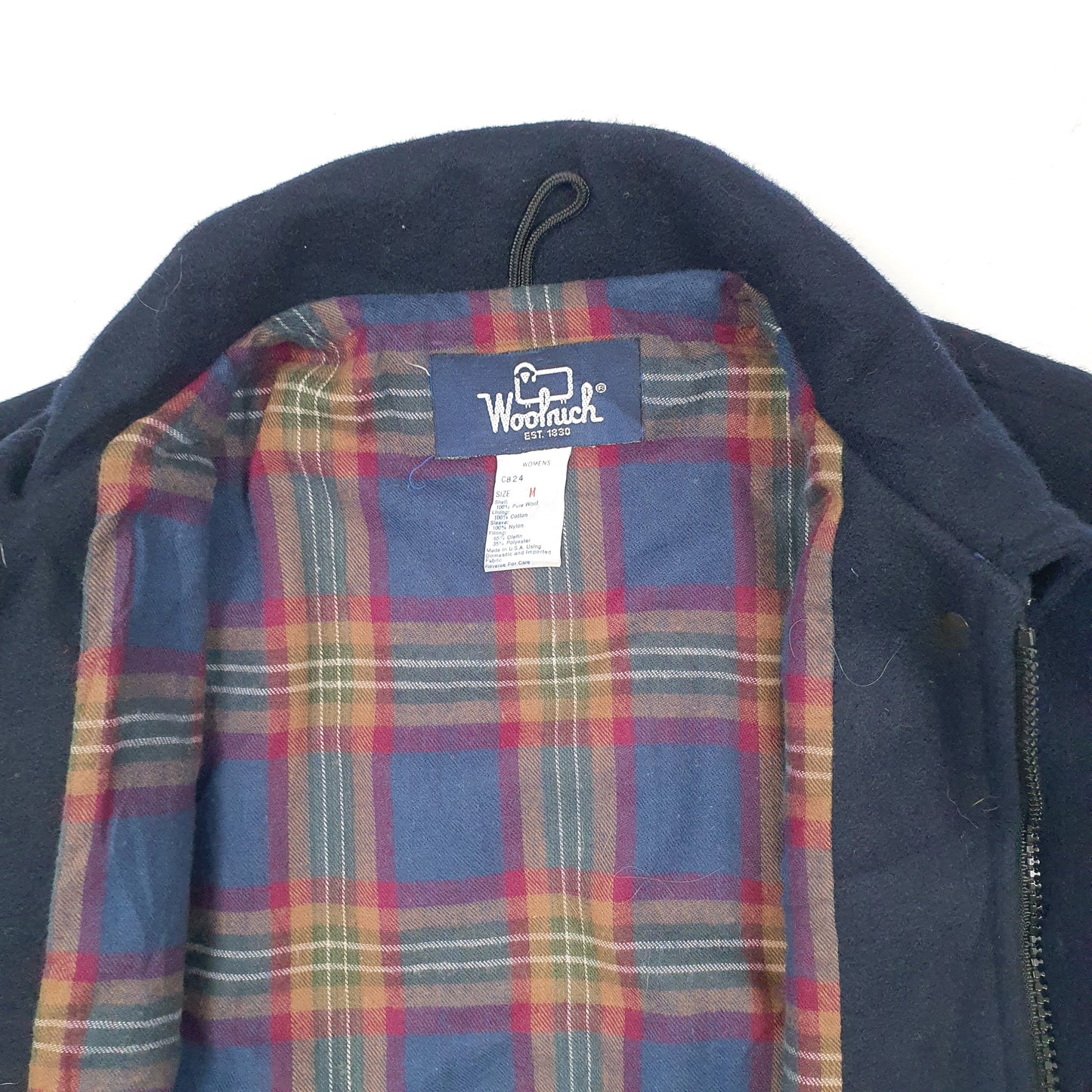 Womens Navy Woolrich Vintage 1990s Bomber Made in USA  Coat