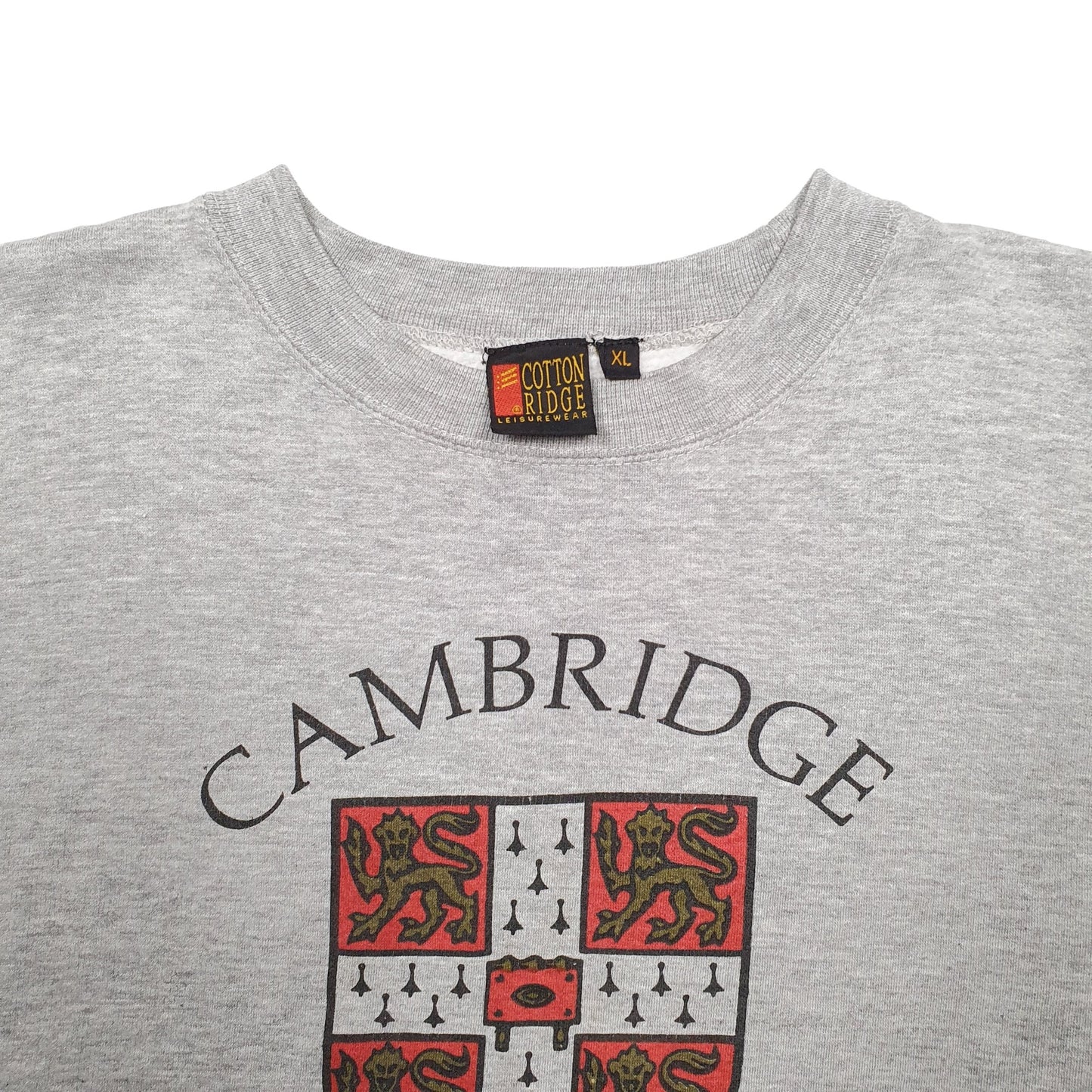 Mens Grey Cotton Ridge Cambridge University Crewneck Jumper