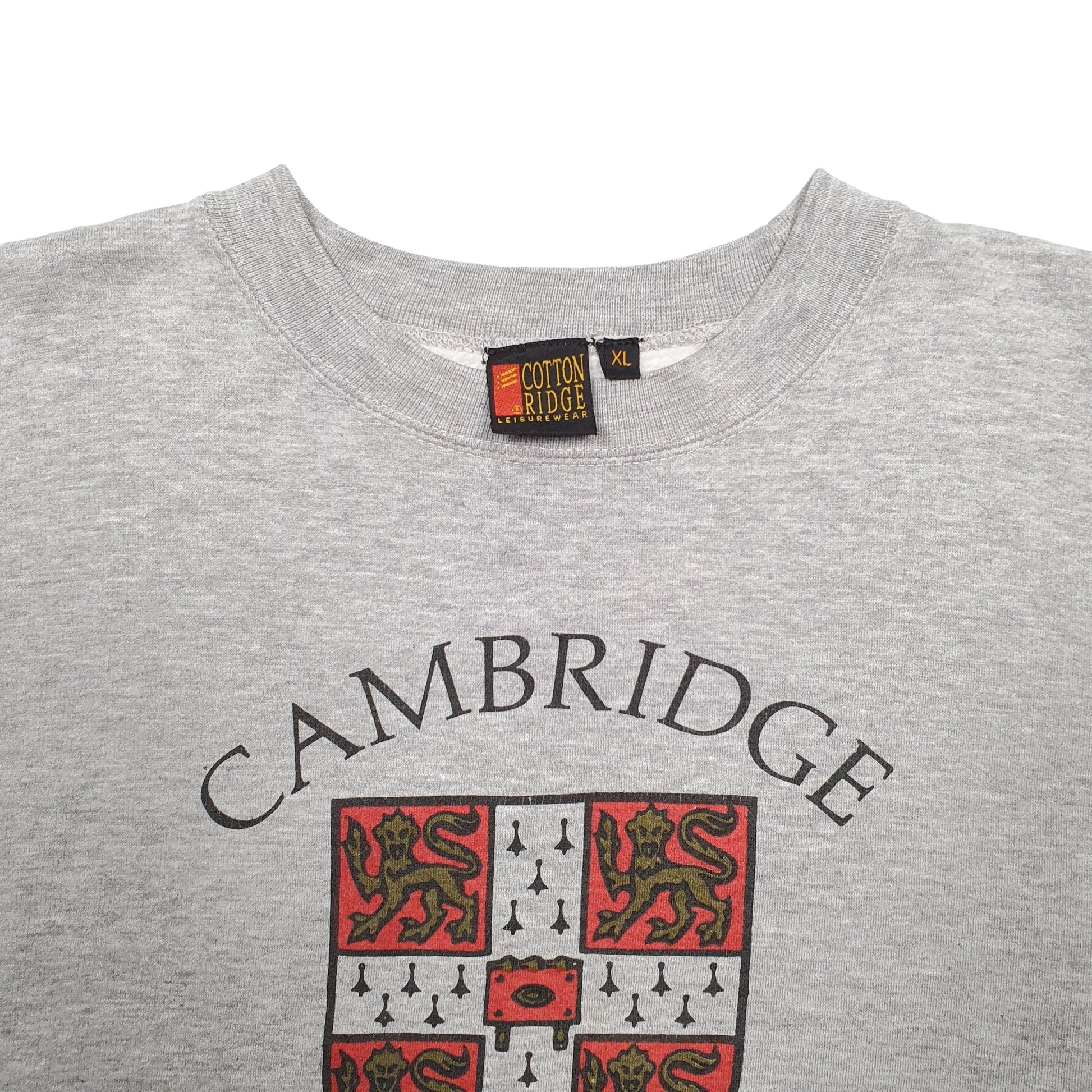 Mens Grey Cotton Ridge Cambridge University Crewneck Jumper