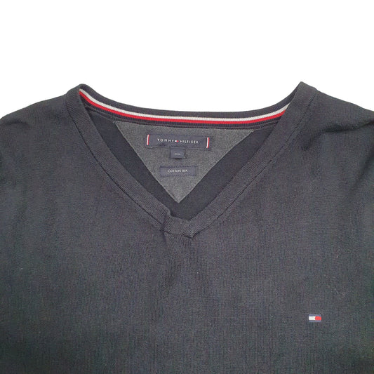 Mens Black Tommy Hilfiger Knit Crewneck Jumper