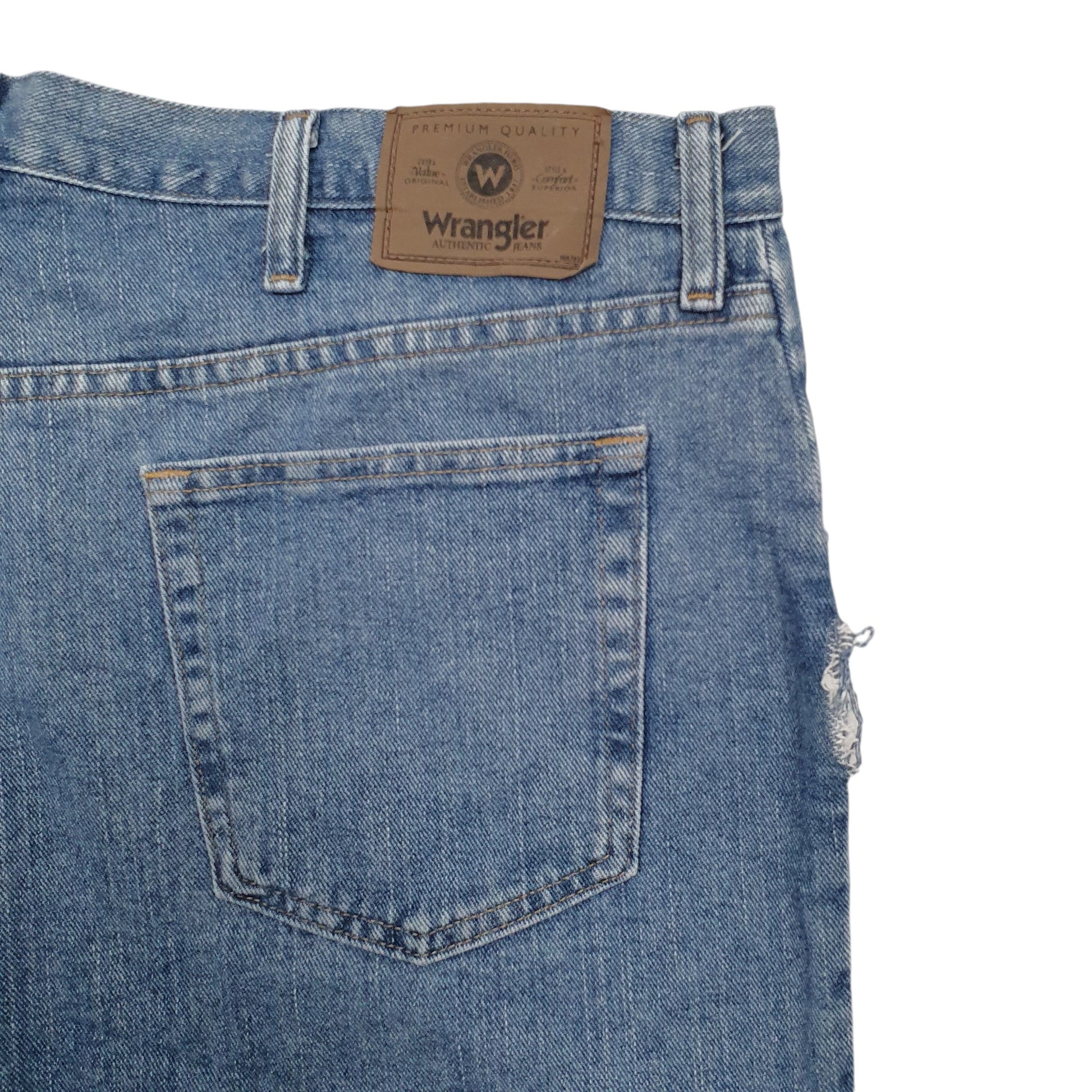 Mens Blue Wrangler Denim Jeans Jorts Denim Shorts